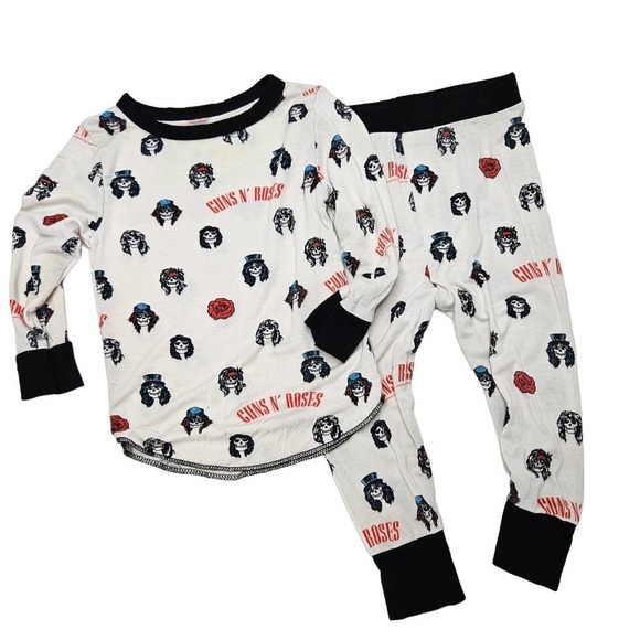 Rowdy Sprout Guns N Roses Long Sleeve Thermal Set 6-12m Months 2pc PJs Band - Picture 1 of 8